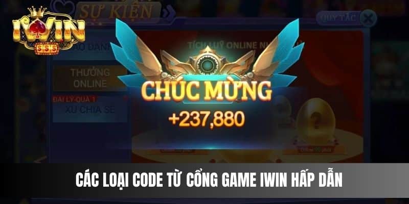 Các loại code từ cổng game IWIN hấp dẫn